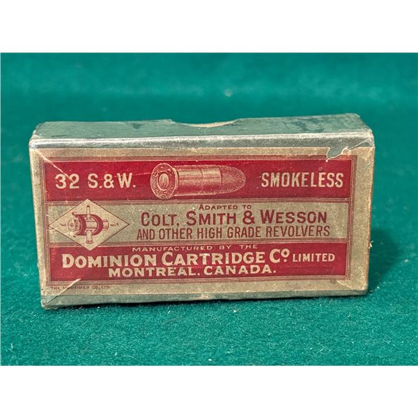 Dominion .32 Smith & Wesson Smokeless Ammo in Collector's Box