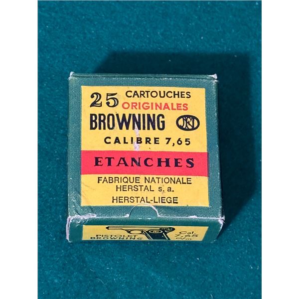 Vintage Browning 7.65mm Cartridges (.32 ACP) - Box of 20