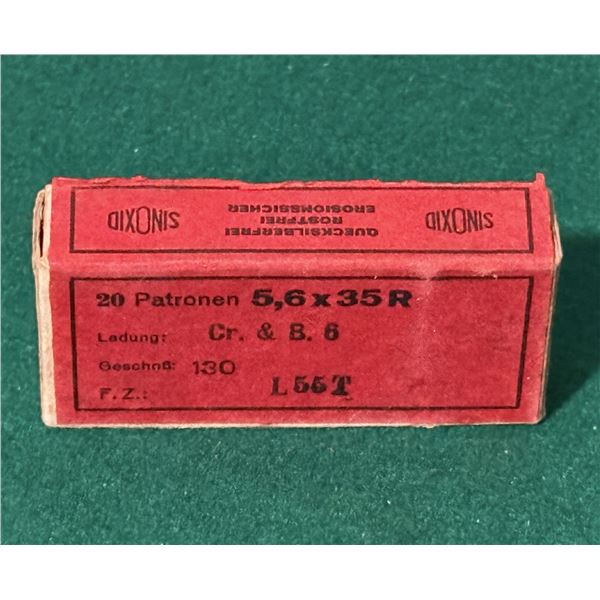 Vintage box of 5,6 x 35 R Vierling Cartridges