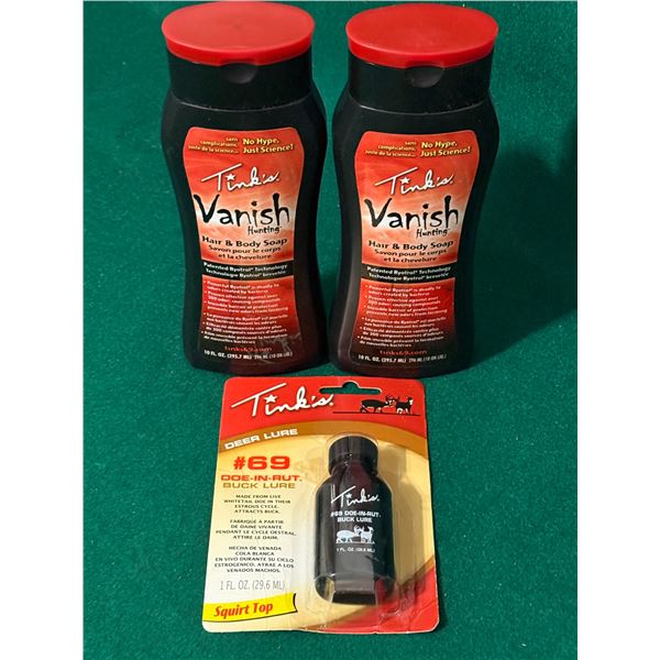 Tink's Vanish Hair & Body Soap and #69 Doe-In-Rut Buck Lure