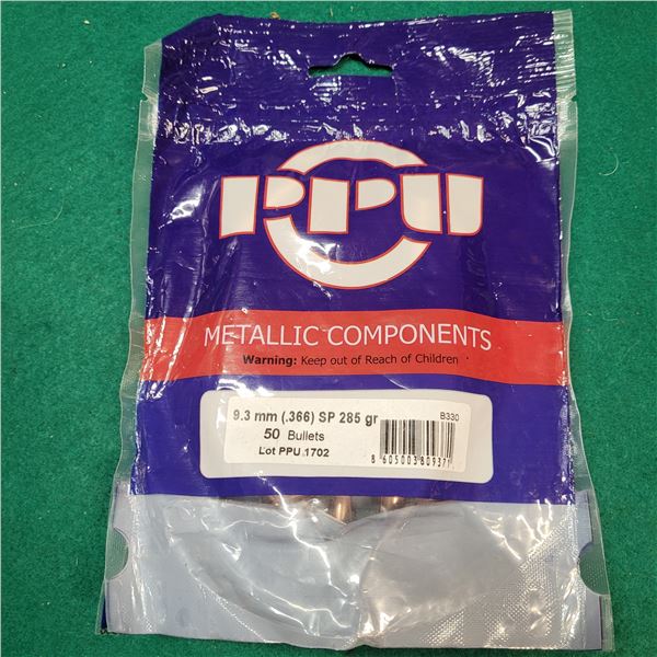 9.3mm (.366) SP 285gr 50 Bullets