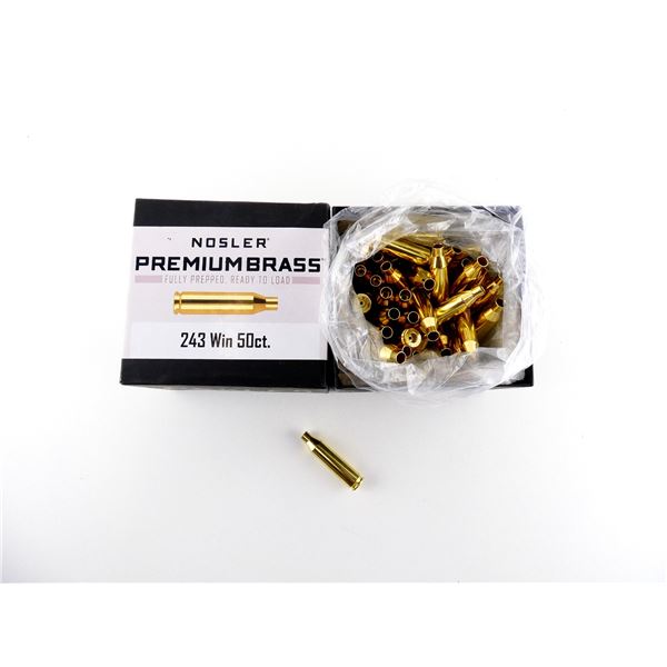 NEW NON-PRIMED NOSLER .243 WIN BRASS CASES LOT