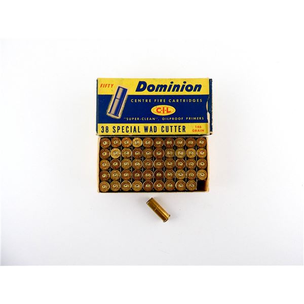NON-PRIMED DOMINION .38 SPL BRASS CASES LOT