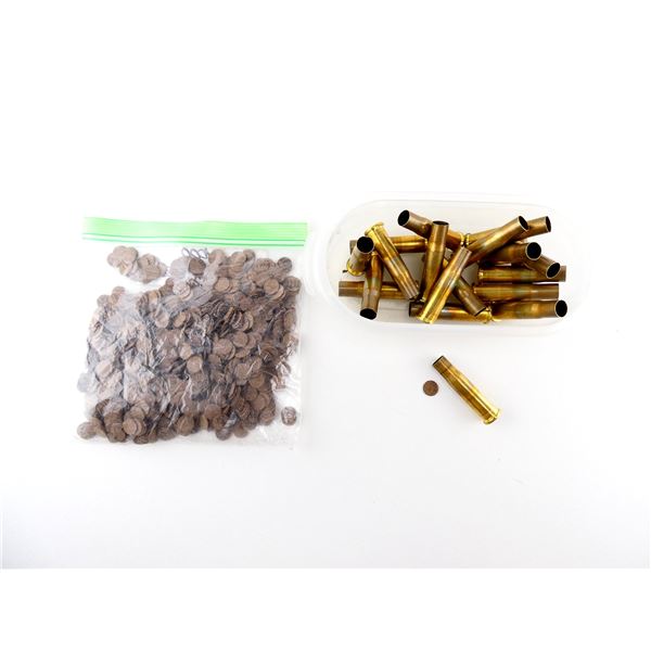 NEW NON-PRIMED BB .43 SPANISH BRASS CASES AND .43 CALIBER  FIBER WADS LOT