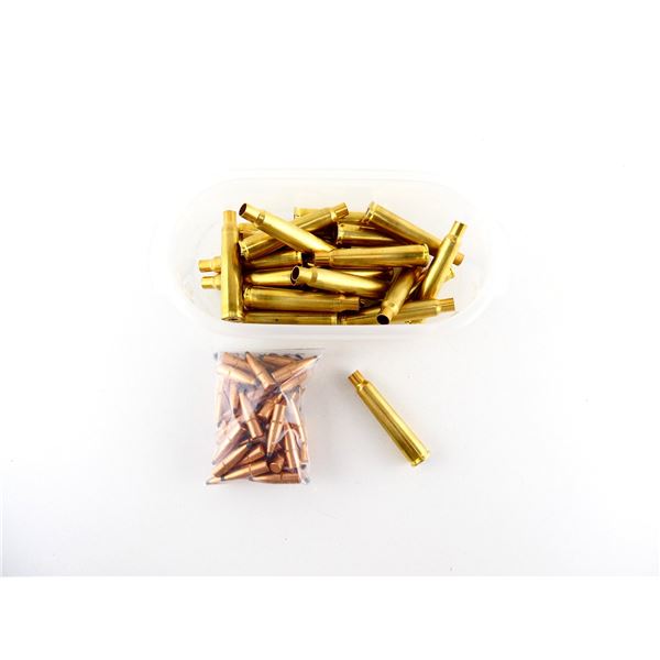 NEW NON-PRIMED .280 ROSS BRASS CASES MADE FROM .348 WIN BRASS CASES AND BULLETS LOT