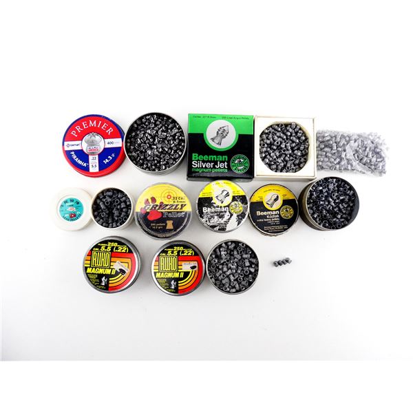 ASSORTED .22 CALIBER (5.5MM) PELLETS LOT