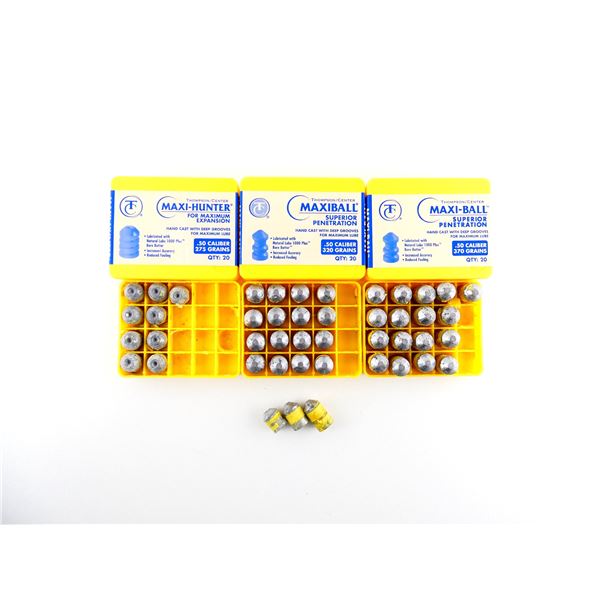 ASSORTED THOMPSON CENTER .50 CALIBER BULLETS LOT