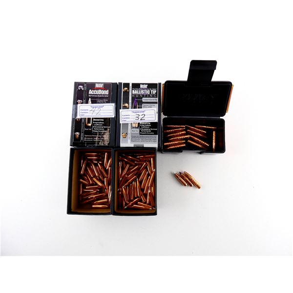 ASSORTED NOSLER 6MM CALIBER AND BARNES 6.5MM CALIBER BULLETS LOT