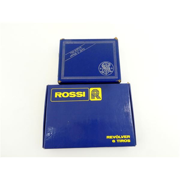 COLLECTIBLE EMPTY SMITH & WESSON  AND ROSSI HAND GUN BOXES LOT