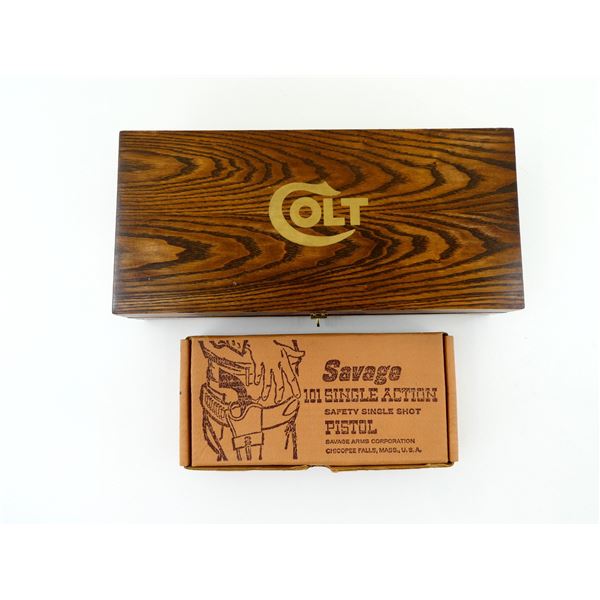 COLLECTIBLE COLT AND SAVAGE EMPTY GUN BOXES LOT