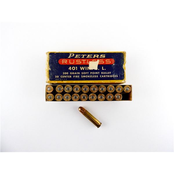 COLLECTIBLE PETERS .401 WIN SL AMMO LOT
