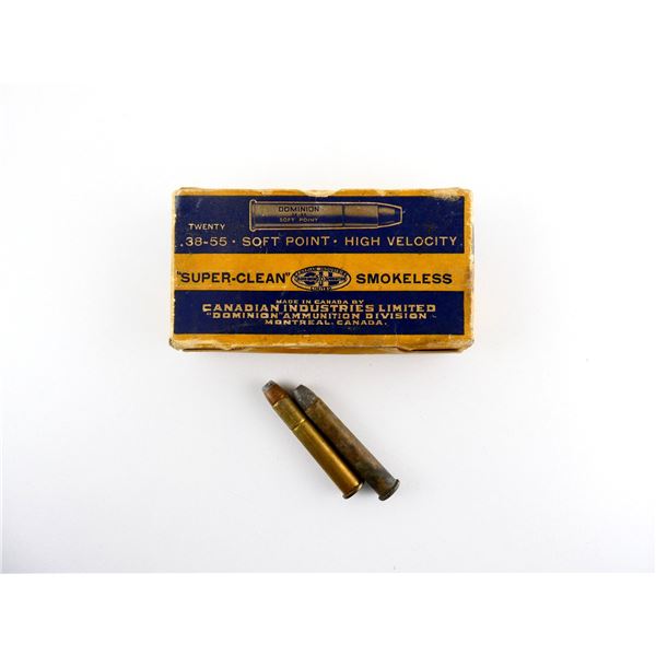 COLLECTIBLE ASSORTED DOMINION .38-55 WIN AMMO LOT