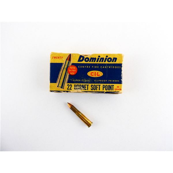 COLLECTIBLE DOMINION .22 HORNET AMMO LOT