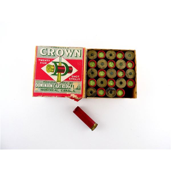 COLLECTIBLE DOMINION 20 GAUGE 2 1/2" SHOT SHELL AMMO LOT