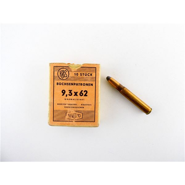 COLLECTIBLE RWS 9.3X62MM AMMO LOT