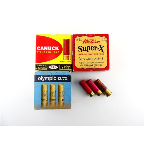 COLLECTIBLE ASSORTED 12 GAUGE 2 3/4" SHOT SHELL AMMO LOT
