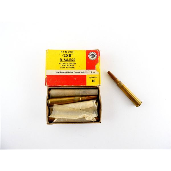 COLLECTIBLE KYNOCH .280 RIMLESS NITRO EXPRESS AMMO LOT