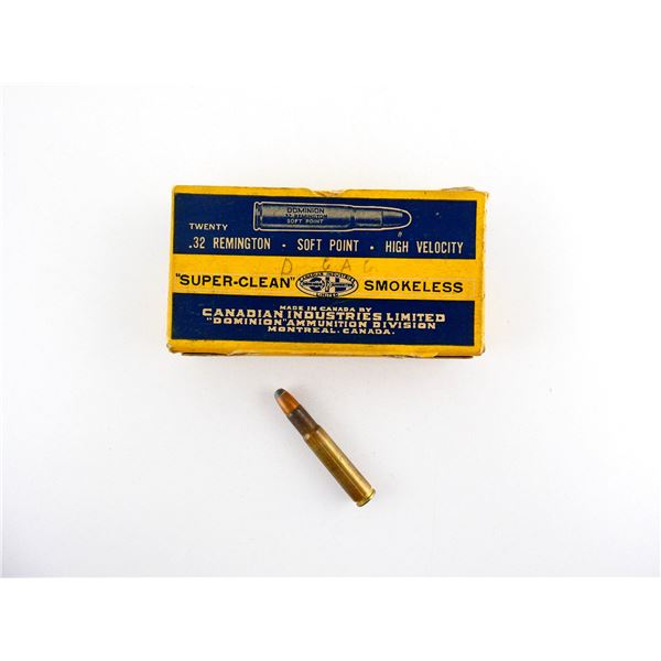 COLLECTIBLE DOMINION .32 REM AMMO LOT