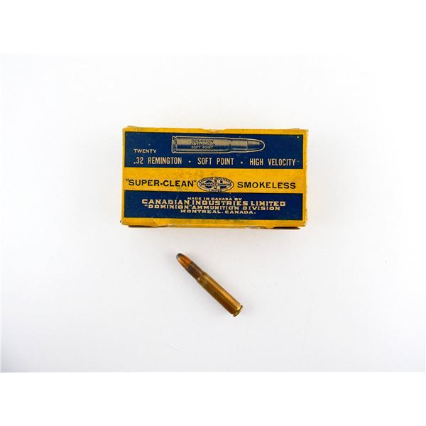 COLLECTIBLE DOMINION .32 REM AMMO LOT