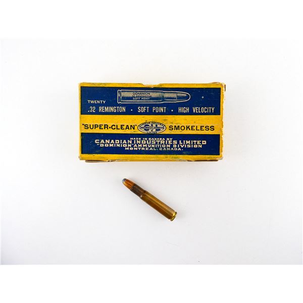 COLLECTIBLE DOMINION .32 REM AMMO LOT