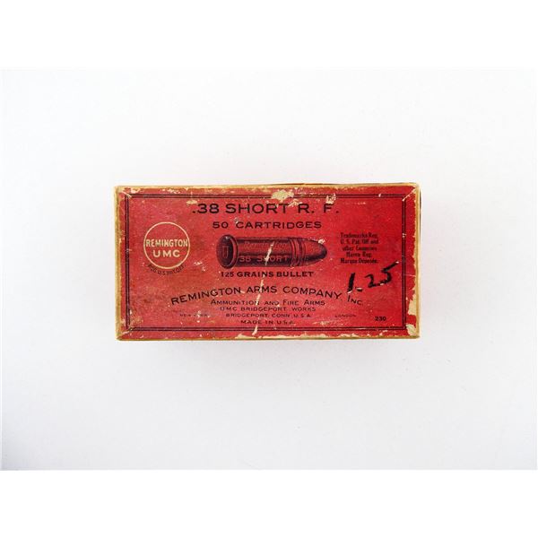 COLLECTIBLE REMINGTON-UMC .38 SHORT RF AMMO LOT
