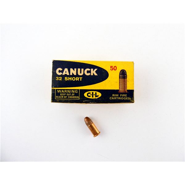 COLLECTIBLE CIL CANUCK .32 SHORT RF AMMO LOT