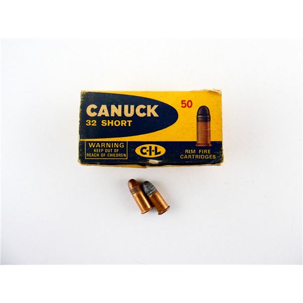 COLLECTIBLE CIL CANUCK .32 SHORT RF AMMO LOT