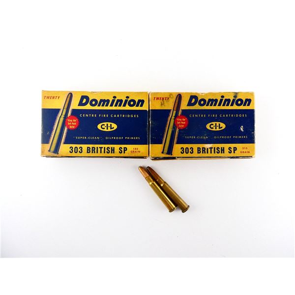 COLLECTIBLE ASSORTED DOMINION .303 BR AMMO LOT