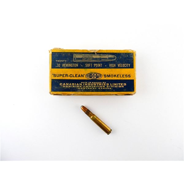 COLLECTIBLE ASSORTED DOMINION .32 REM AMMO LOT