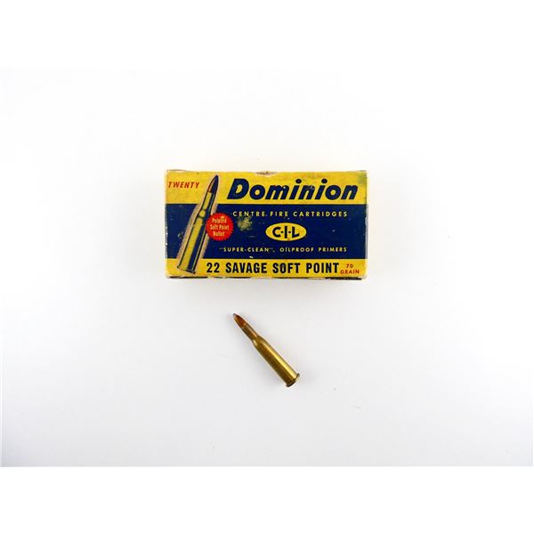 COLLECTIBLE DOMINION .22 SAV AMMO LOT