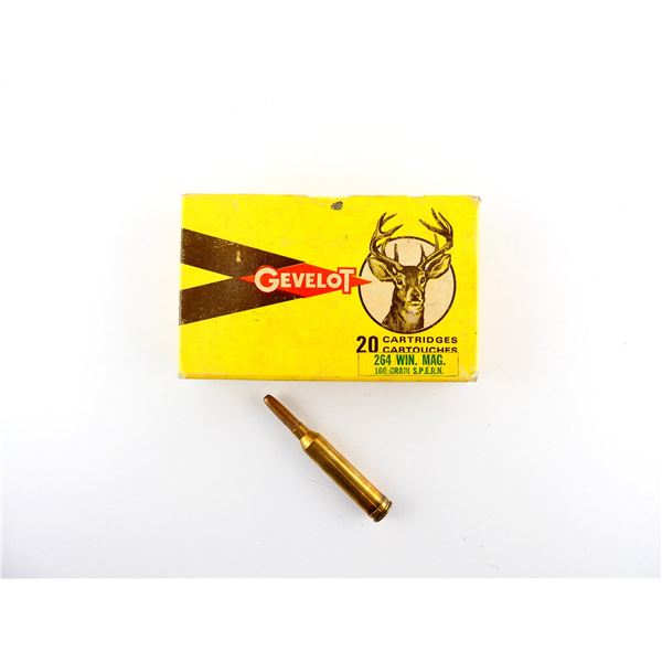 COLLECTIBLE GEVELOT .264 WIN MAGNUM AMMO LOT
