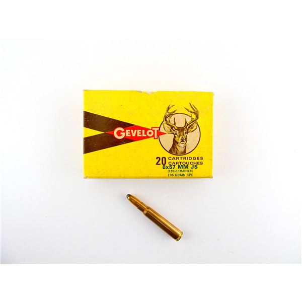 COLLECTIBLE GEVELOT 8X57MM JS (7.92X57 MAUSER) AMMO LOT