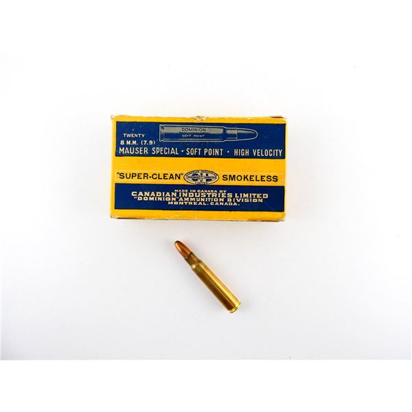 COLLECTIBLE DOMINION 8MM (7.9) MAUSER SPECIAL AMMO LOT