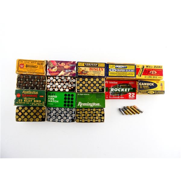 COLLECTIBLE ASSORTED .22 SHORT AND .22 LR AMMO LOT