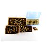 Image 1 : RELOADED ASSORTED .45 COLT AMMO AND NON-PRIMED BRASS CASES LOT