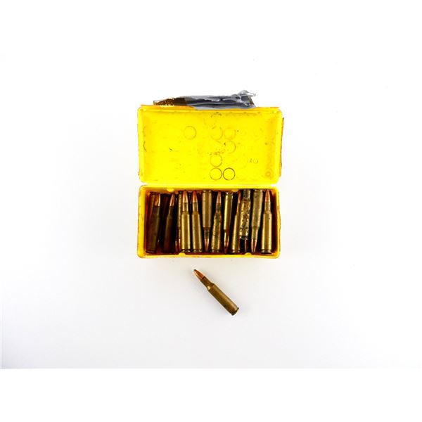 RELOADED ASSORTED .222 REM AMMO AND NON-PRIMED BRASS CASE LOT