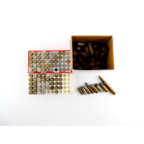 RELOADED ASSORTED AMMO AND NON-PRIMED BRASS CASES LOT