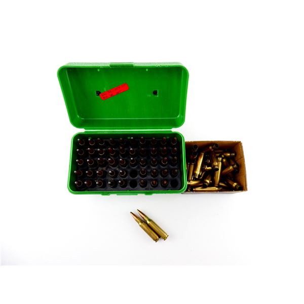 RELOADED ASSORTED .308 WIN AMMO AND NON-PRIMED BRASS CASES LOT
