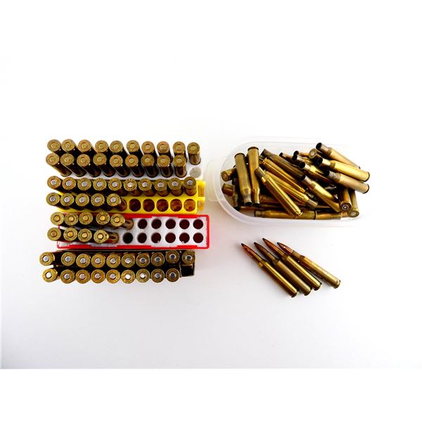 RELOADED ASSORTED .270 WIN AMMO AND NON-PRIMED BRASS CASES LOT