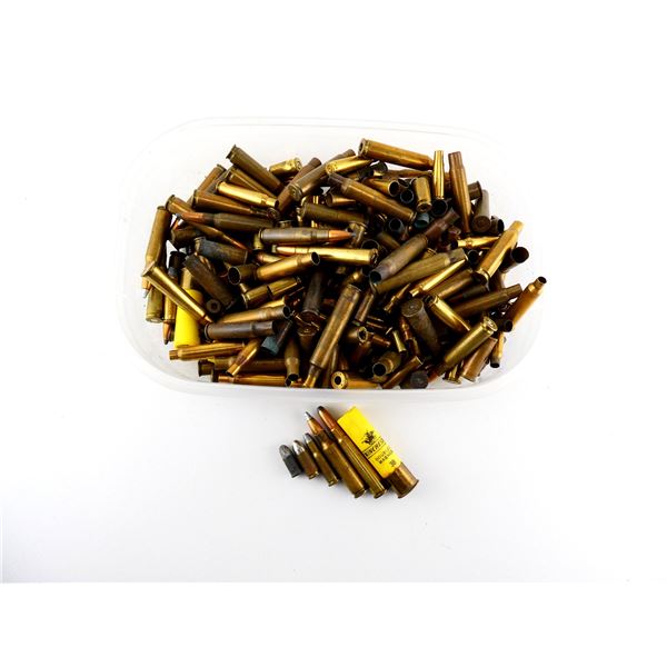 RELOADED ASSORTED AMMO AND NON-PRIMED BRASS CASES LOT