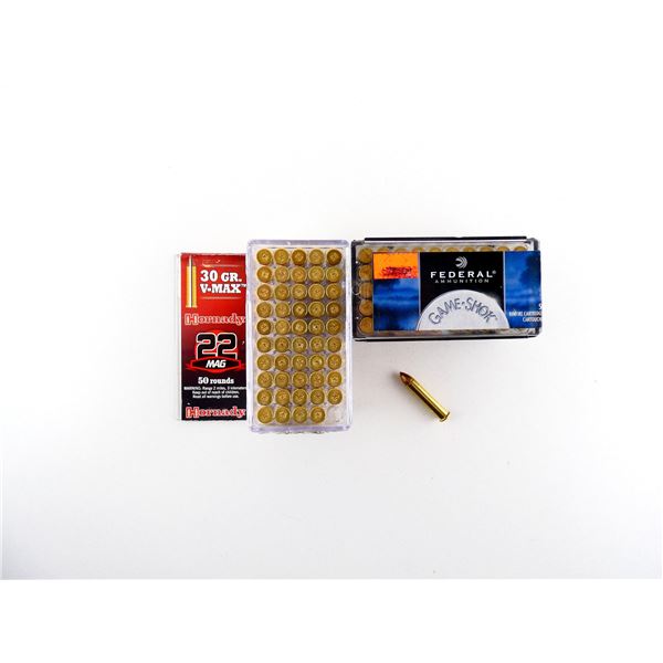 ASSORTED HORNADY AND FEDERAL .22 WIN MAG AMMO LOT
