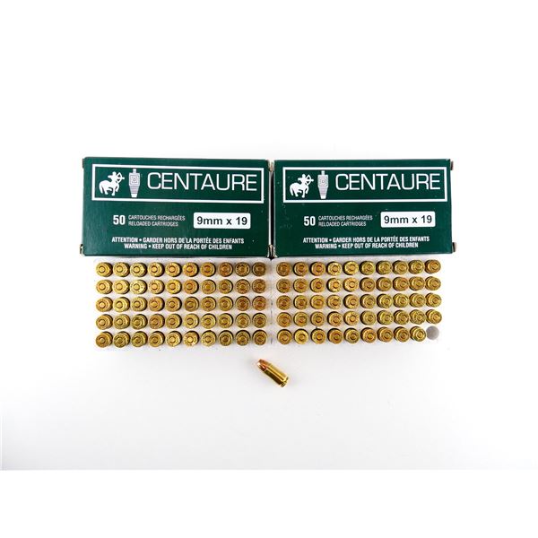 CENTAURE FACTORY RELOADED 9X19MM AMMO LOT
