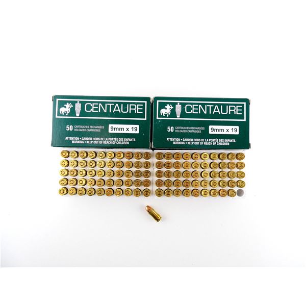 CENTAURE FACTORY RELOADED 9X19MM AMMO LOT