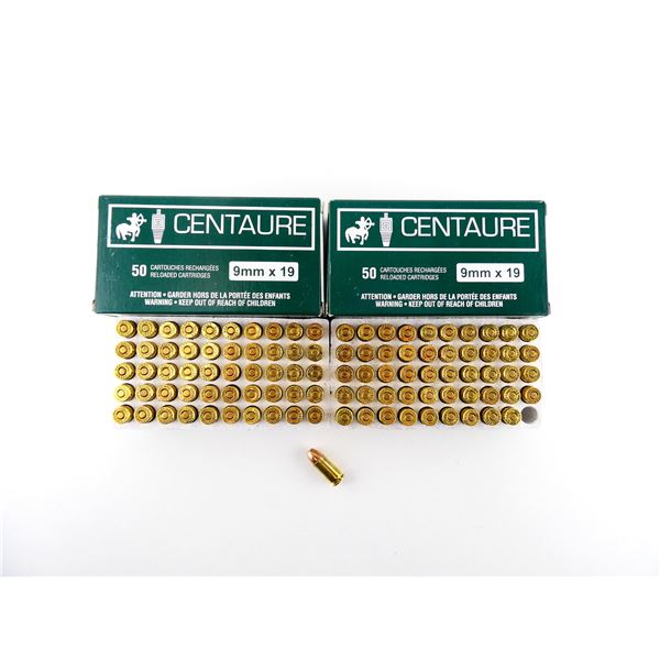 CENTAURE FACTORY RELOADED 9X19MM AMMO LOT