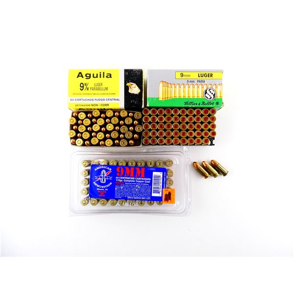 ASSORTED 9MM LUGER AMMO LOT