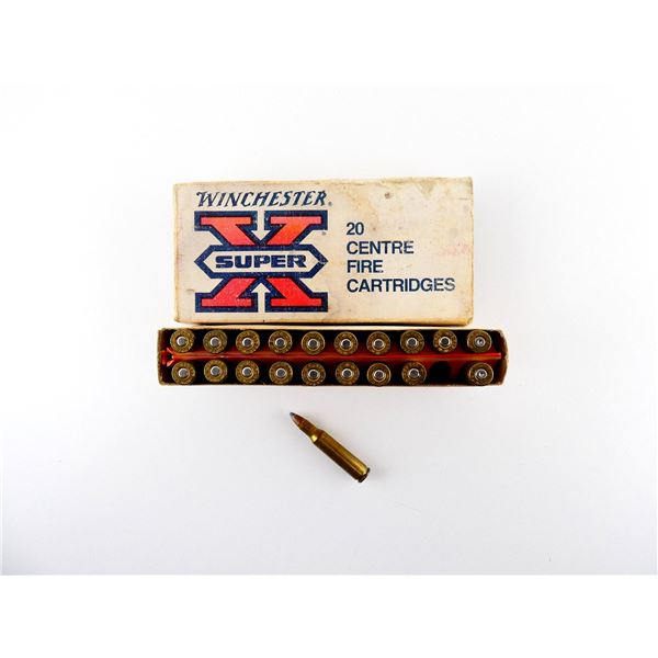 WINCHESTER SUPER .222 REM AMMO AND NON-PRIMED BRASS CASES LOT