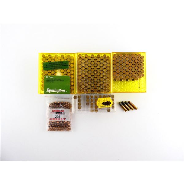 ASSORTED .22 LR AMMO AND BB'S LOT
