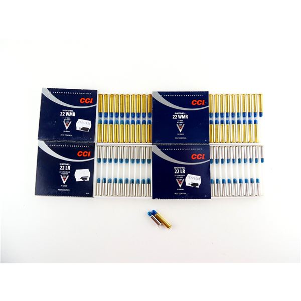 ASSORTED CCI .22 LR AND .22 WMR SHOT SHELL AMMO LOT