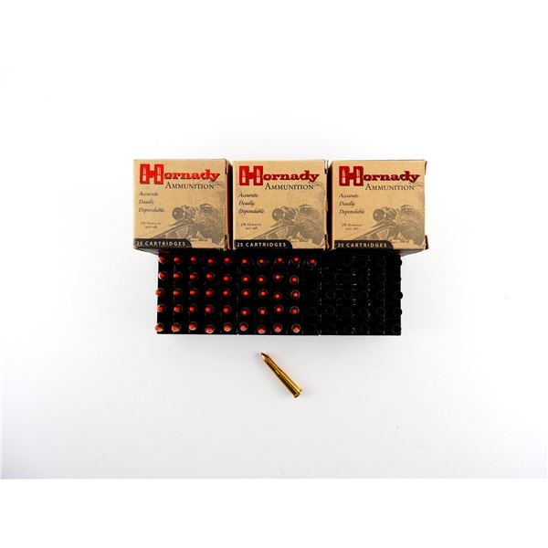 HORNADY .22 HORNET AMMO AND NON-PRIMED BRASS CASES LOT