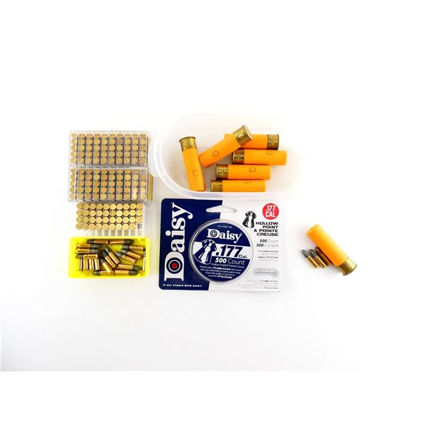 ASSORTED AMMO AND .177 CALIBER PELLETS LOT